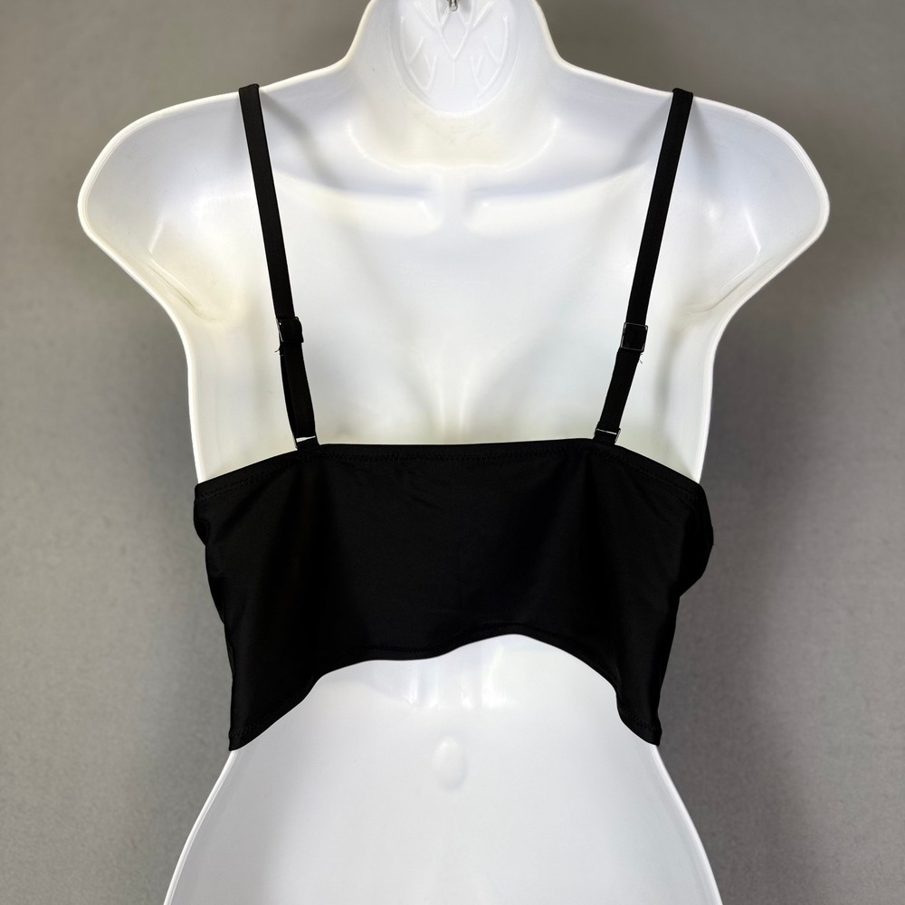 Aerie Real Good Black Tie Front Keyhole Crop Bikini Top XL NWT - Picture 3 of 7